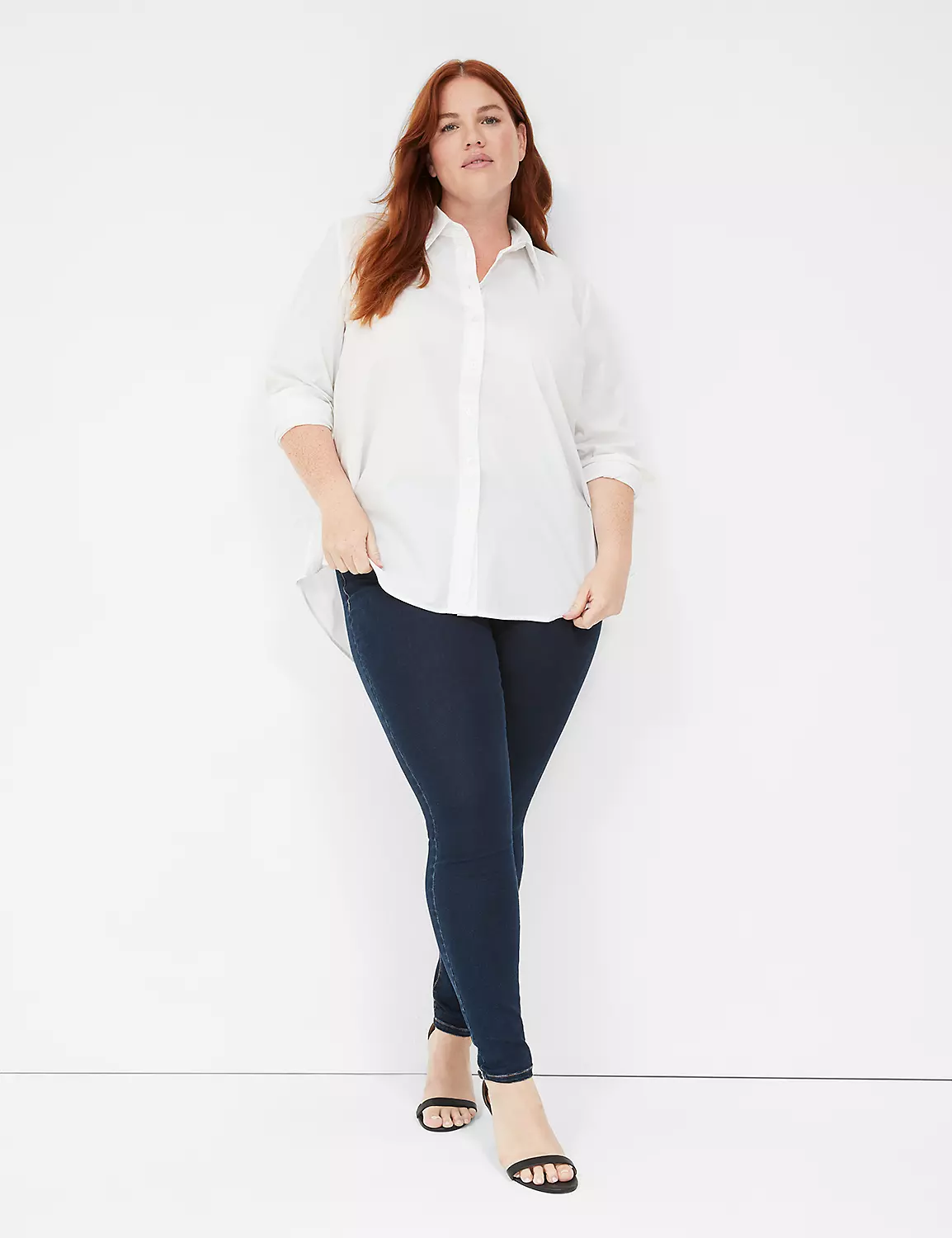 High-Rise Sateen Pull-On Jegging 3 High-Rise Sateen Pull-On Jegging - Image 3