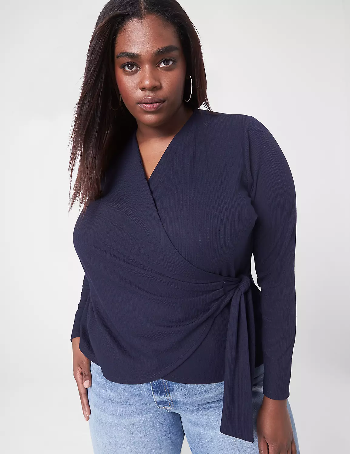 Classic Waffle Jacquard Knit Wrap Top 1 Classic Waffle Jacquard Knit Wrap Top