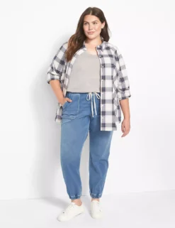 Pull-On Boyfriend Jogger Jean - Medium Wash