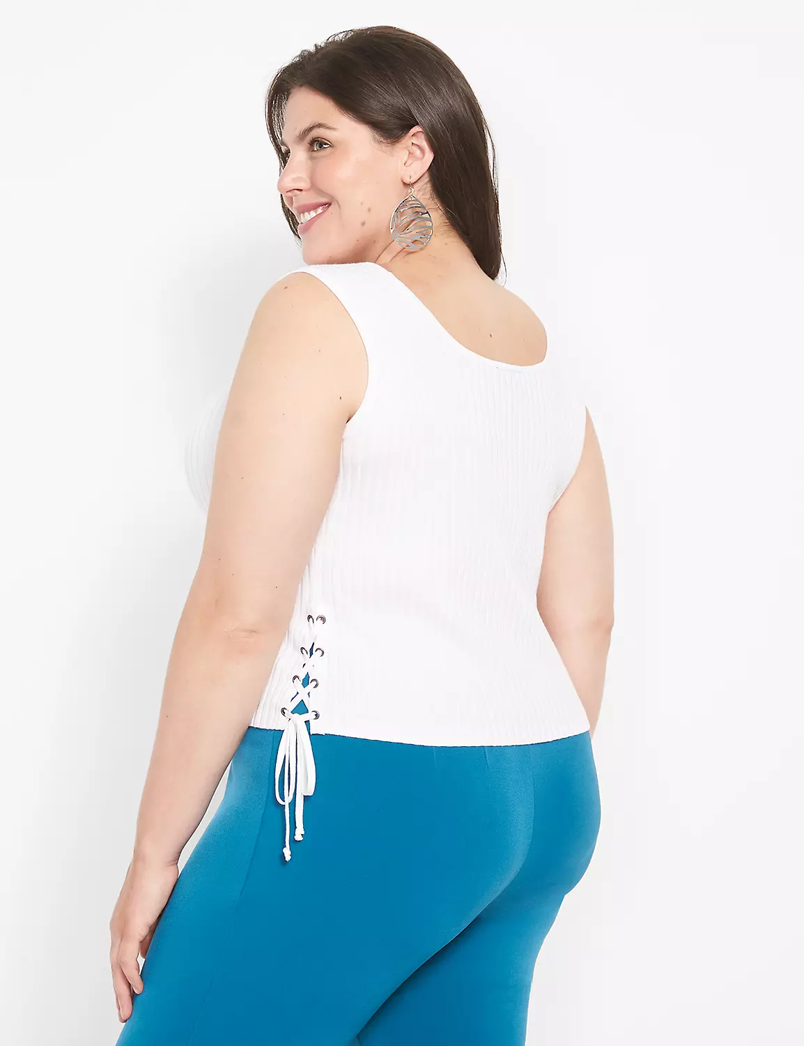 Fitted V-Neck Sweater Tank 2 Fitted V-Neck Sweater Tank - Image 2