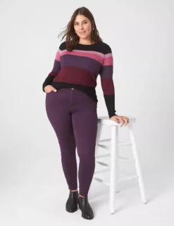 Curvy Fit 5-Pocket Sateen Skinny Pant