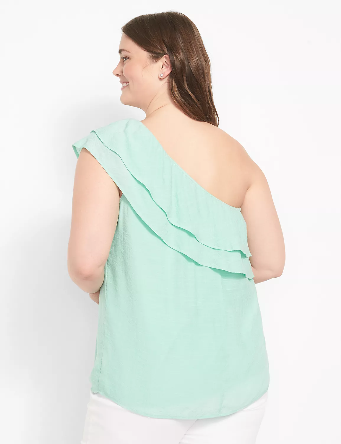 Classic One-Shoulder Ruffle-Front Top 2 Classic One-Shoulder Ruffle-Front Top - Image 2