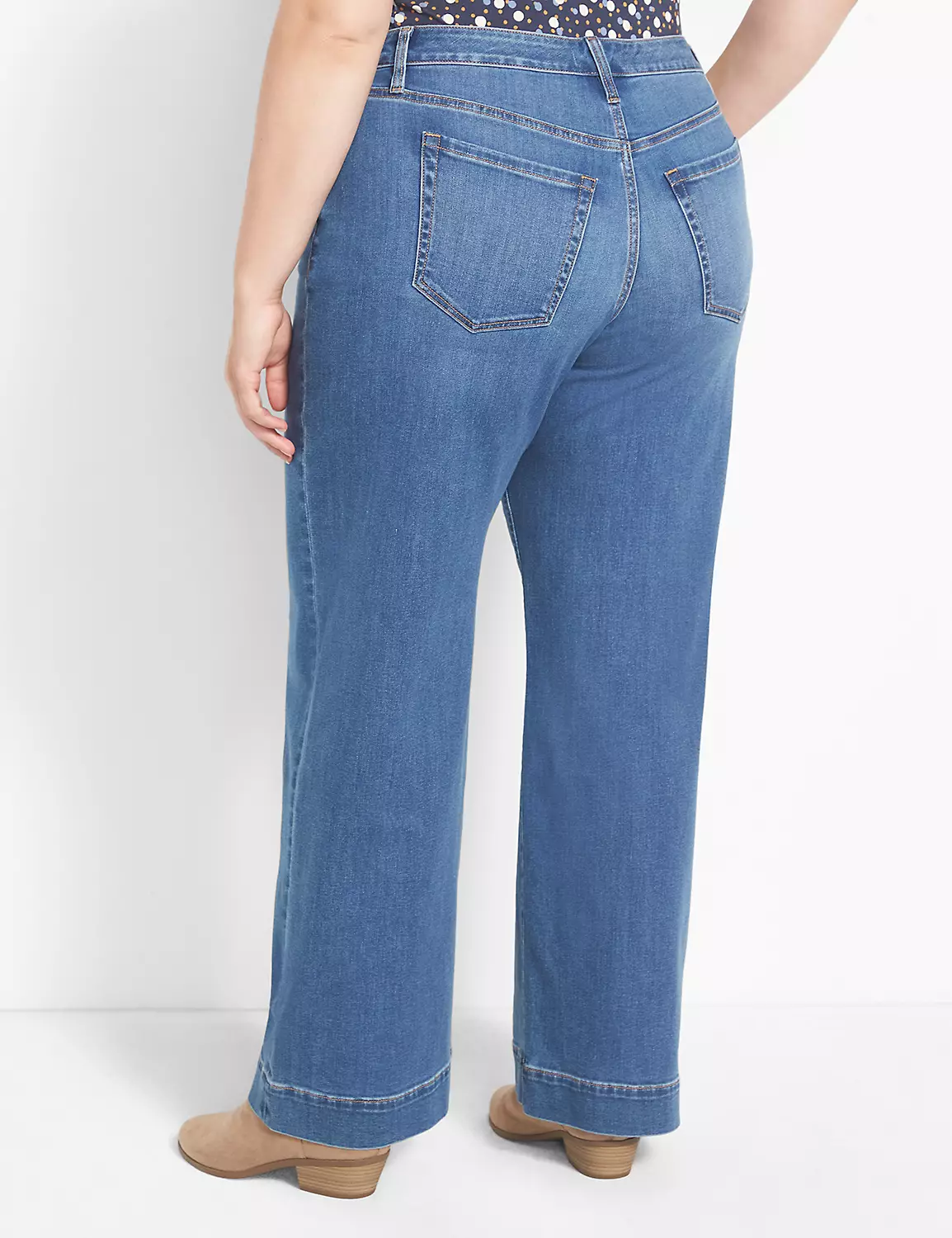 Signature Fit Wide Leg Jean - Medium Wash 2 Signature Fit Wide Leg Jean - Medium Wash - Image 2