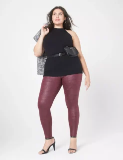 Pull-On High-Rise Ponte Legging - Coated -Cheap Form & Fabric Fashion Store 395256 0000104839 alt1