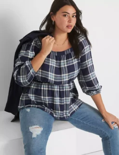 Classic Medium-Sleeve Square-Neck Peplum Blouse 5 Classic Medium-Sleeve Square-Neck Peplum Blouse -Cheap Form & Fabric Fashion Store 396913 0000105254 alt1