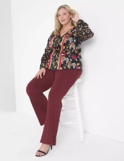 Classic Long-Sleeve V-Neck Peplum Blouse -Cheap Form & Fabric Fashion Store 397446 0000106256 alt1