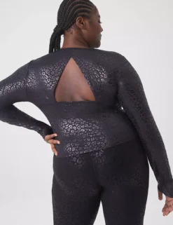 LIVI Crop Wicking Scoop-Neck Back-Detail Top -Cheap Form & Fabric Fashion Store 397690 0000101614 alt2