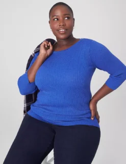 Cheap Form & Fabric Fashion Store 3 Fitted Button-Shoulder Boatneck Lurex Sweater