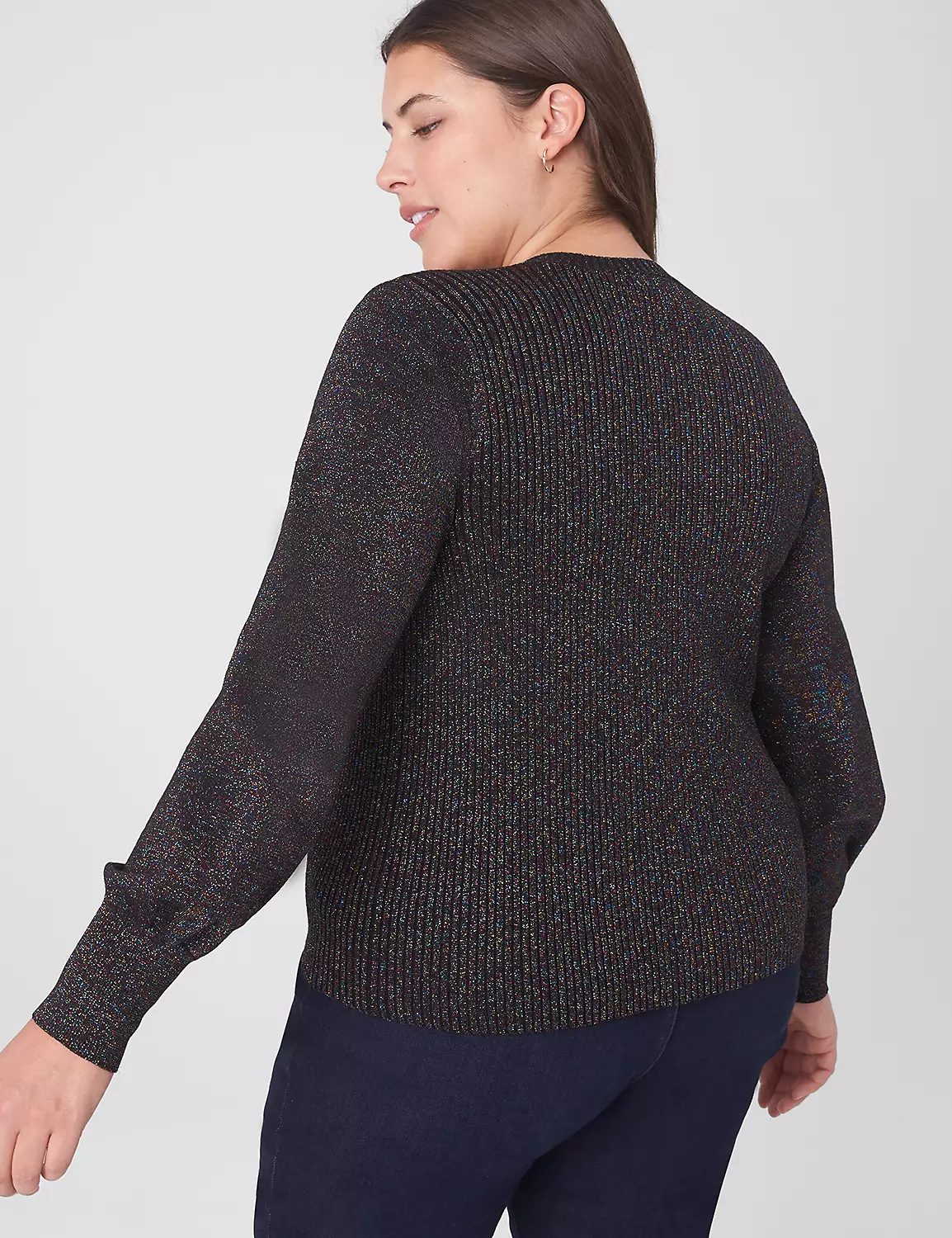 Fitted Long-Sleeve Mock-Neck Shine Sweater 2 Fitted Long-Sleeve Mock-Neck Shine Sweater - Image 2