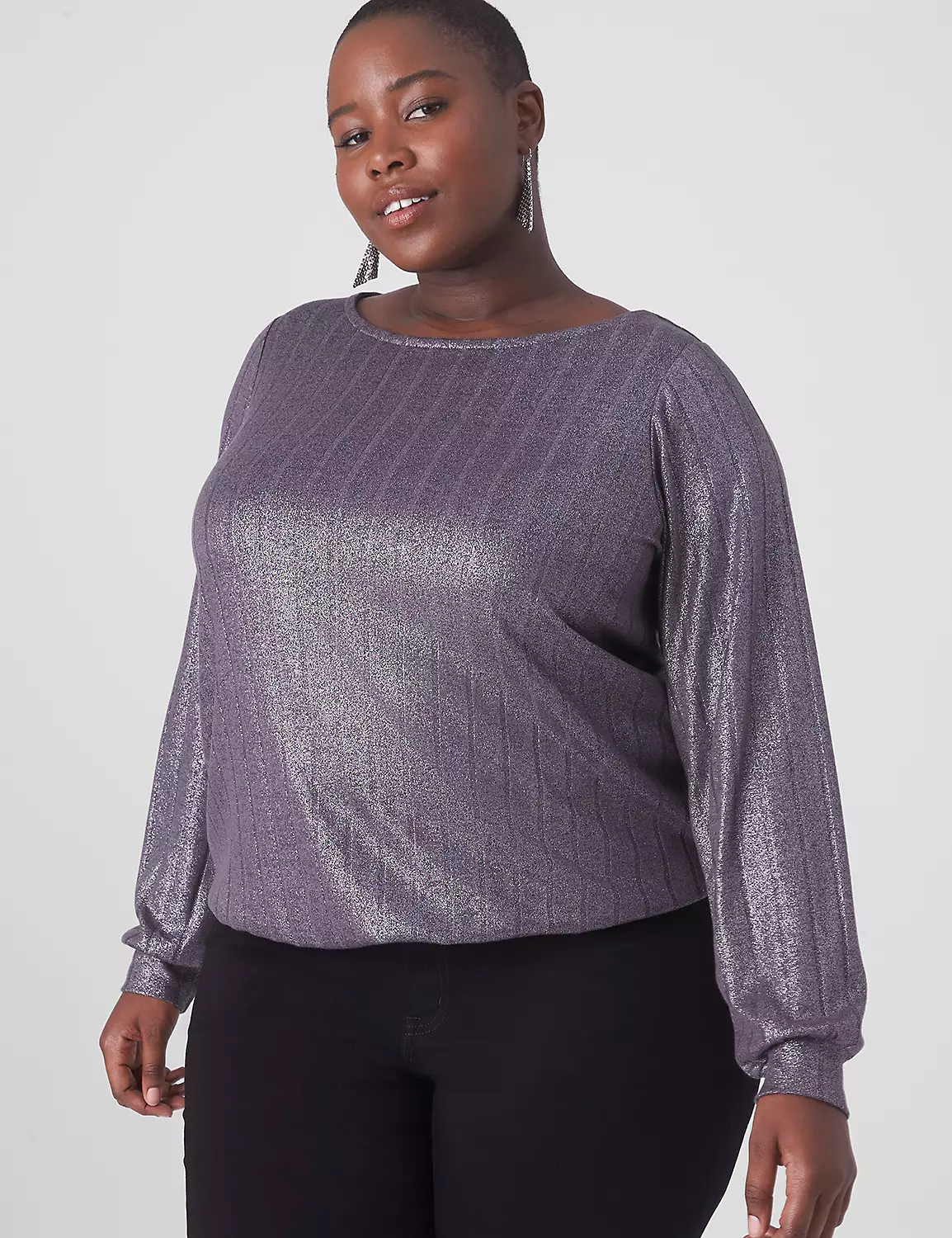 Relaxed Boatneck Bottom-Band Top 1 Relaxed Boatneck Bottom-Band Top