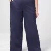 Satin High-Rise Pull-On Wide Leg Pant