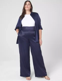 Satin High-Rise Pull-On Wide Leg Pant -Cheap Form & Fabric Fashion Store 398010 0000028161 alt1