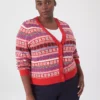 Classic Button-Front Fair Isle Cardigan