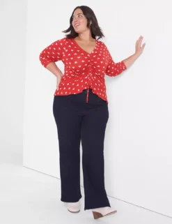 Classic V-Neck Tee With Drawcord Detail 5 Classic V-Neck Tee With Drawcord Detail -Cheap Form & Fabric Fashion Store 398422 0000106324 alt1