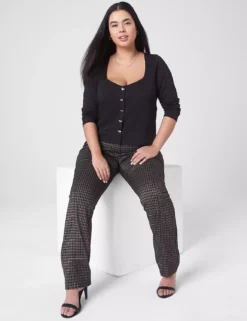 Fitted Sweetheart-Neck Button Crop Top -Cheap Form & Fabric Fashion Store 398431 0000081590 alt1