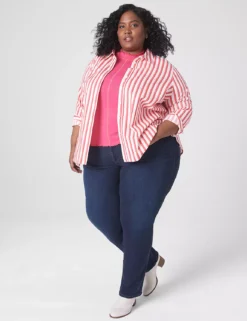 Relaxed Button-Front Boyfriend Shirt -Cheap Form & Fabric Fashion Store 398556 0000107212 alt1