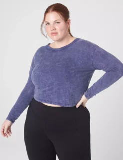 LIVI Crop Boatneck Ruched-Detail Sweatshirt -Cheap Form & Fabric Fashion Store 398723 0000028161 alt1