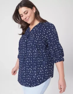 Classic Ruched-Shoulder Top