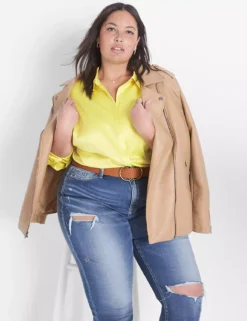 Collar Button-Down Satin Shirt -Cheap Form & Fabric Fashion Store 398870 0000028043 alt1