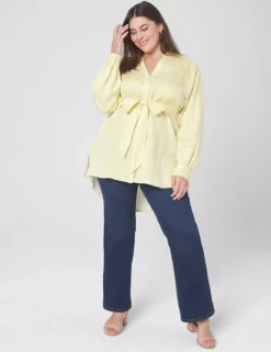 Classic Belted Button-Down Tunic -Cheap Form & Fabric Fashion Store 398877 0000107979 alt1