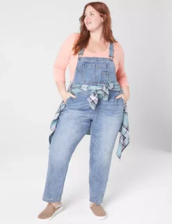 Ankle Straight Leg Denim Overalls