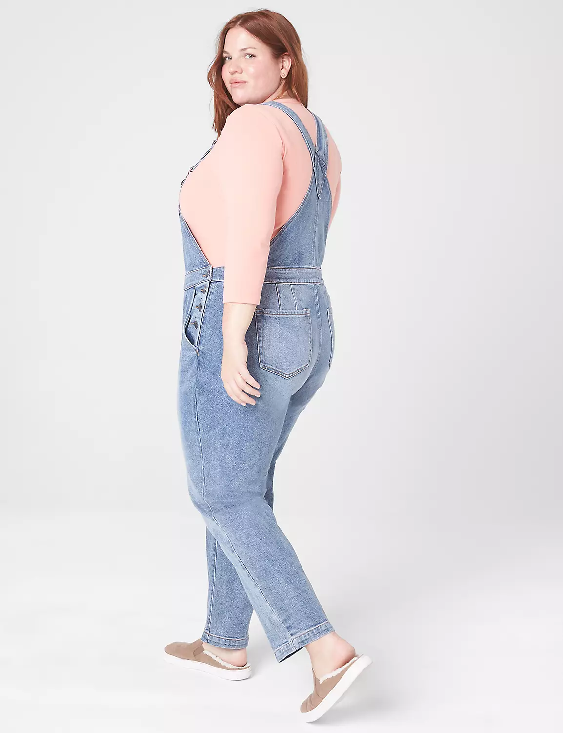 Ankle Straight Leg Denim Overalls 2 Ankle Straight Leg Denim Overalls - Image 2
