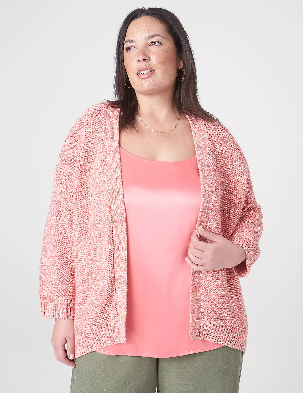 Open-Front Marl Cardigan 1 Open-Front Marl Cardigan