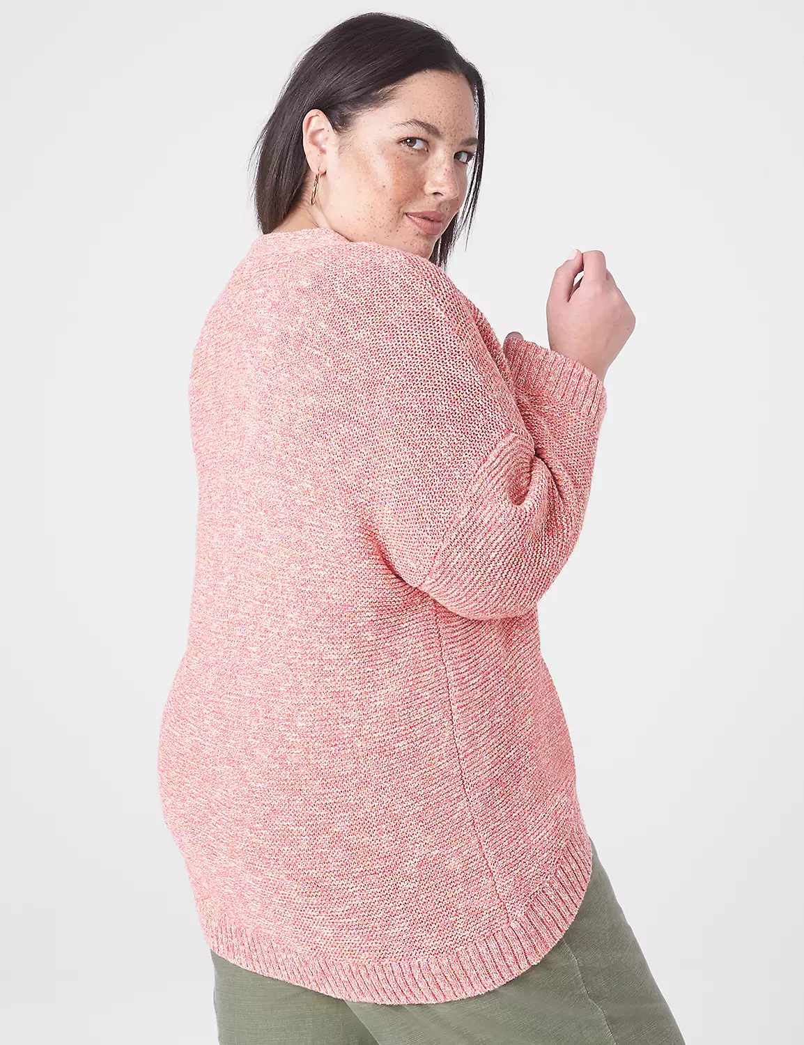 Open-Front Marl Cardigan 2 Open-Front Marl Cardigan - Image 2