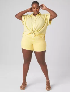 Relaxed Short-Sleeve Button-Down Top -Cheap Form & Fabric Fashion Store 399207 0000028042 alt2