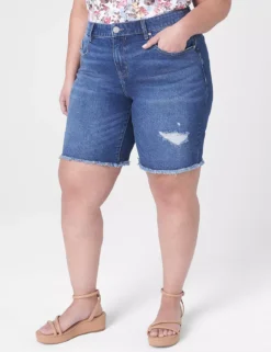 Boyfriend Bermuda Jean Short - Raw Hem