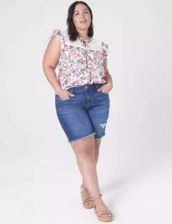 Boyfriend Bermuda Jean Short - Raw Hem -Cheap Form & Fabric Fashion Store 399210 0000012013 alt1