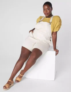 Relaxed Short Denim Overalls