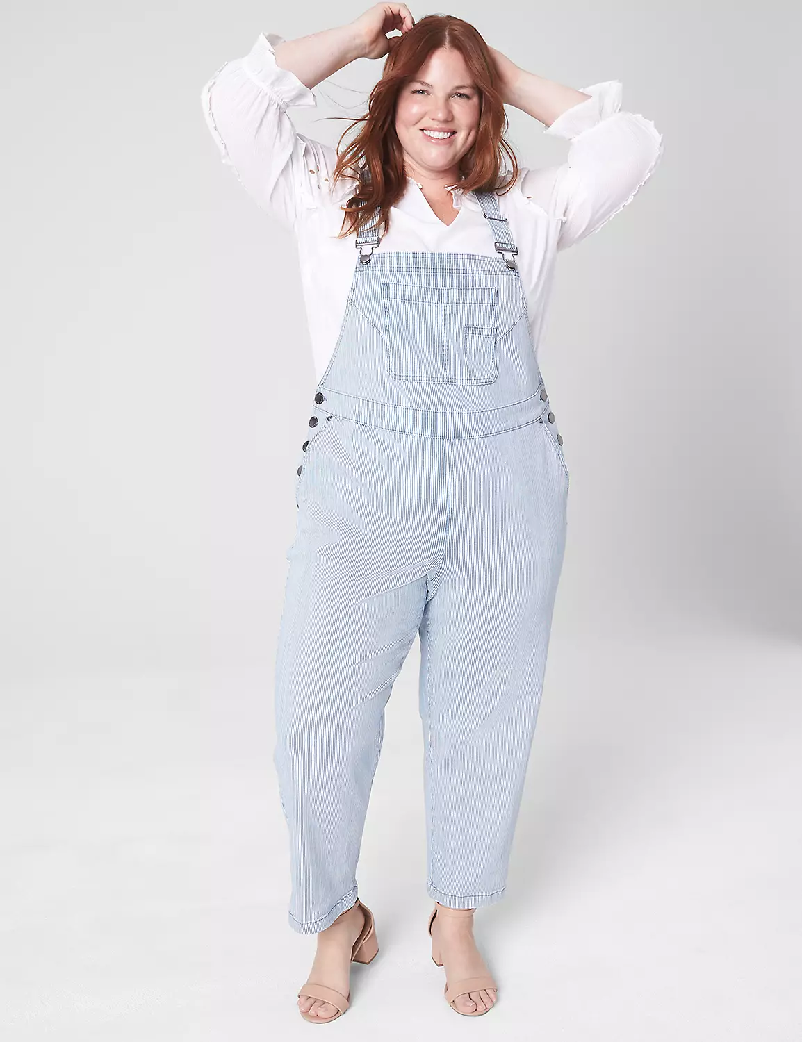 Denim Straight Leg Overalls - Rail Stripe 1 Denim Straight Leg Overalls - Rail Stripe