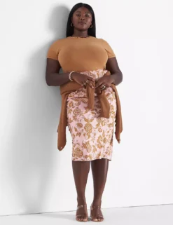 Floral Midi Skirt -Cheap Form & Fabric Fashion Store 399250 0000106820 alt1