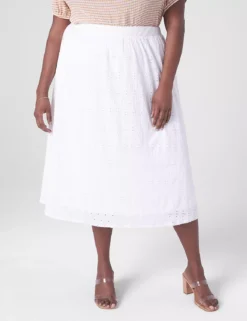 Pull-On Lace Knit Maxi Skirt