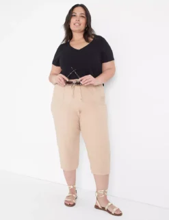 Pull-On Elastic Cuff Crop Pant -Cheap Form & Fabric Fashion Store 399272 0000028069 alt1