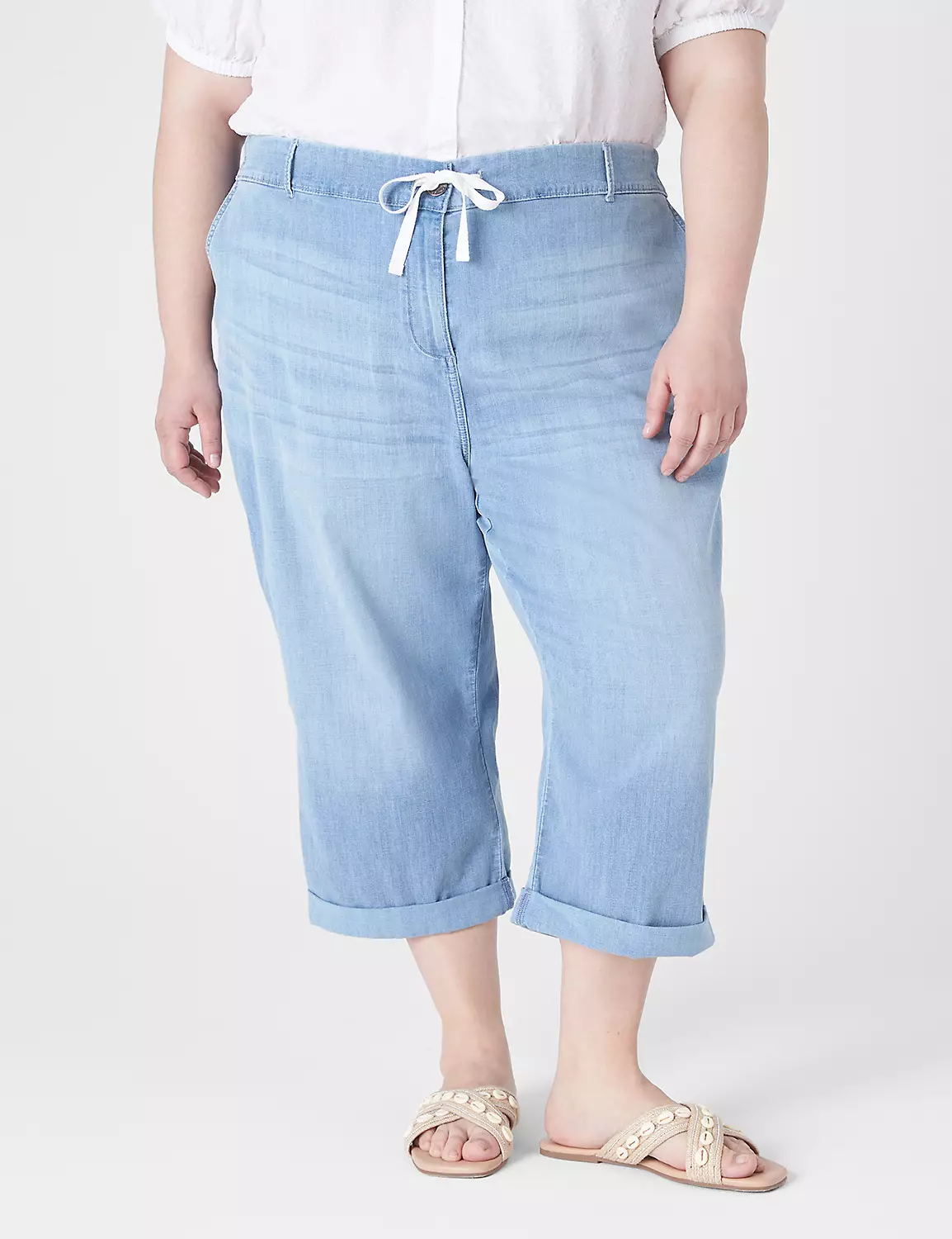 Pull-On Rolled-Cuff Crop Pant 1 Pull-On Rolled-Cuff Crop Pant