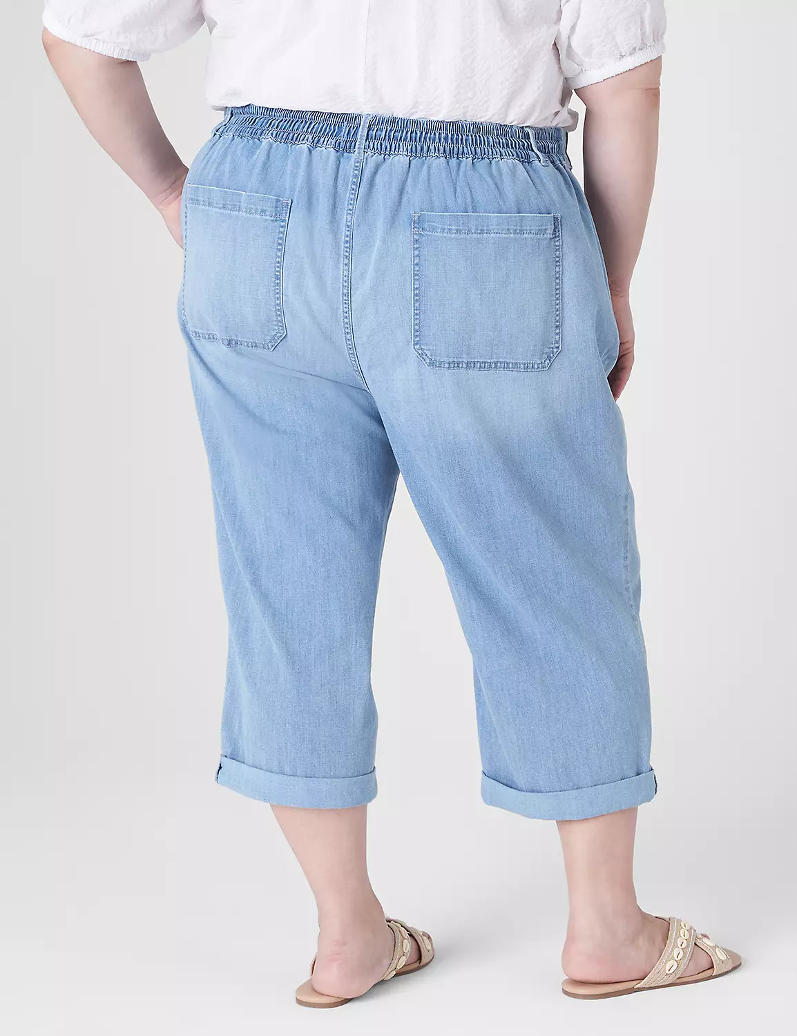 Pull-On Rolled-Cuff Crop Pant 2 Pull-On Rolled-Cuff Crop Pant - Image 2