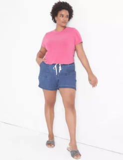 Crop Crew-Neck Washed Tee -Cheap Form & Fabric Fashion Store 399344 0000001680 alt2