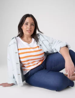 Modern Perfect Sleeve Crew-Neck Tee -Cheap Form & Fabric Fashion Store 399351 0000108694 alt2