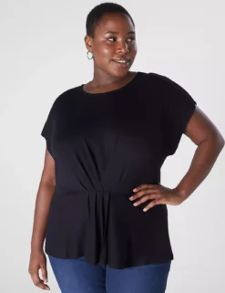 Cap-Sleeve Pleat-Front Top -Cheap Form & Fabric Fashion Store 399558 0000081590 alt1