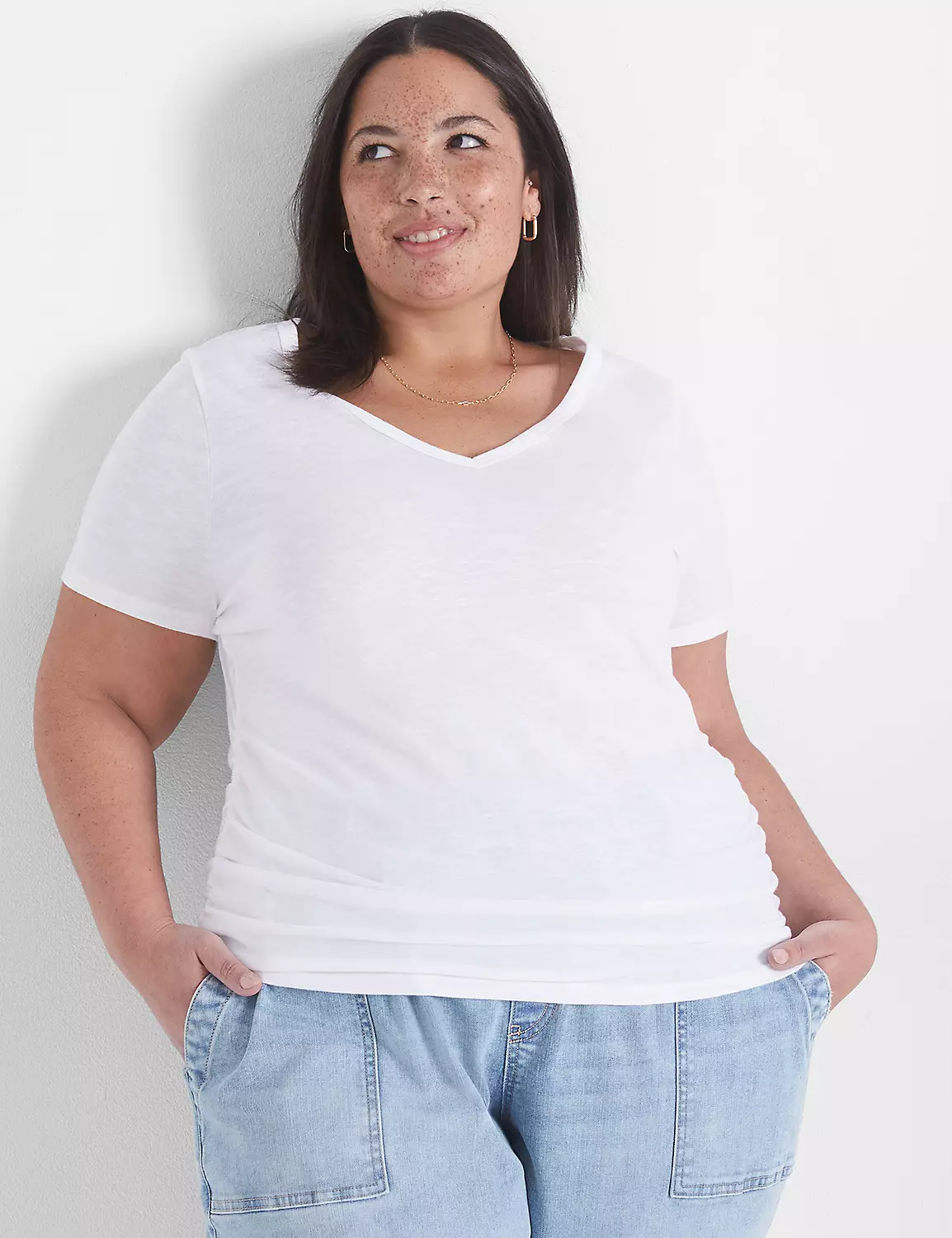 Modern Slub Side-Ruched Tee 1 Modern Slub Side-Ruched Tee