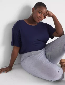 Perfect Sleeve Wide Crew-Neck Tee -Cheap Form & Fabric Fashion Store 399589 0000028161 alt3