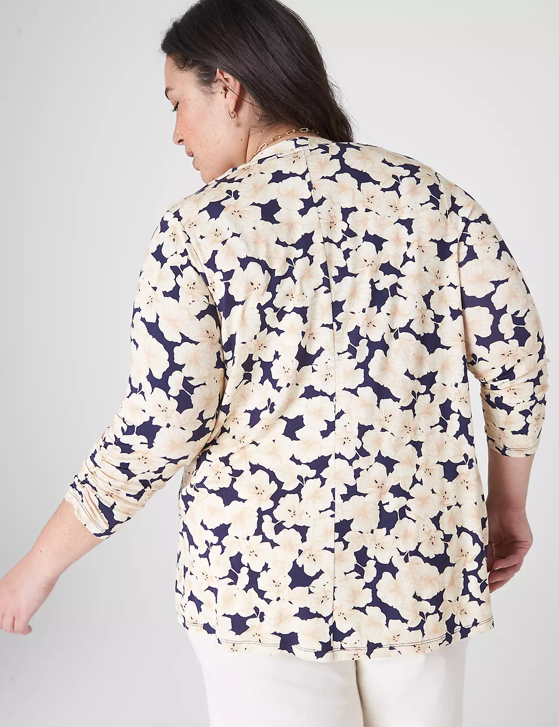 Classic Ruched-Sleeve Open-Front Overpiece 2 Classic Ruched-Sleeve Open-Front Overpiece - Image 2