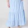 Tiered Linen Maxi Skirt