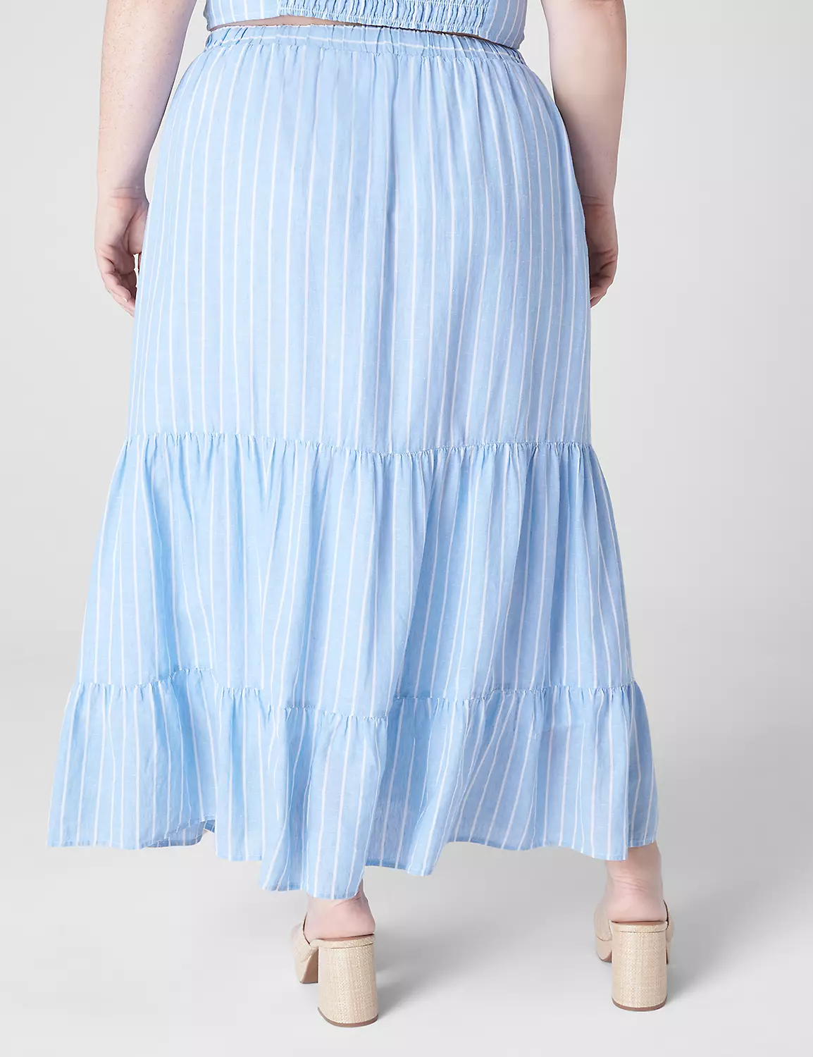 Tiered Linen Maxi Skirt 2 Tiered Linen Maxi Skirt - Image 2