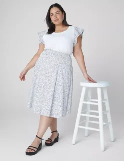 Woven Flutter-Sleeve Crew-Neck Tee 5 Woven Flutter-Sleeve Crew-Neck Tee -Cheap Form & Fabric Fashion Store 399622 0000107998 alt1