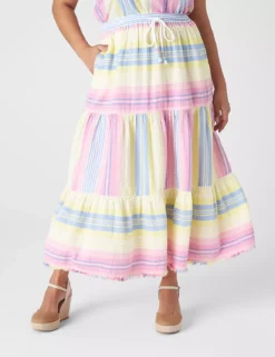 Gauze Tiered Maxi Skirt