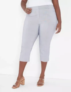 4-Season Slim Capri Seersucker Pant