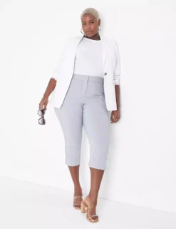 4-Season Slim Capri Seersucker Pant -Cheap Form & Fabric Fashion Store 400033 0000108112 alt2